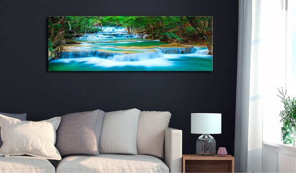 Tavla Sapphire Waterfalls 120x40 - Artgeist sp. z o. o