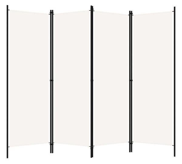 Rumsavdelare 4 paneler gräddvit 200x180 cm - Vit