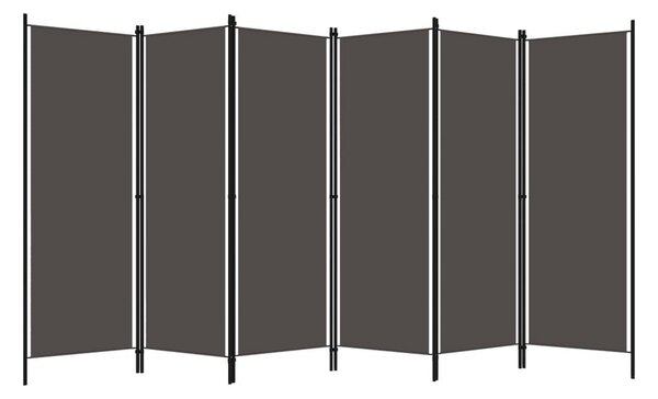 Rumsavdelare 6 paneler antracit 300x180 cm - Grå