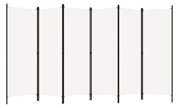 Rumsavdelare 6 paneler gräddvit 300x180 cm - Vit