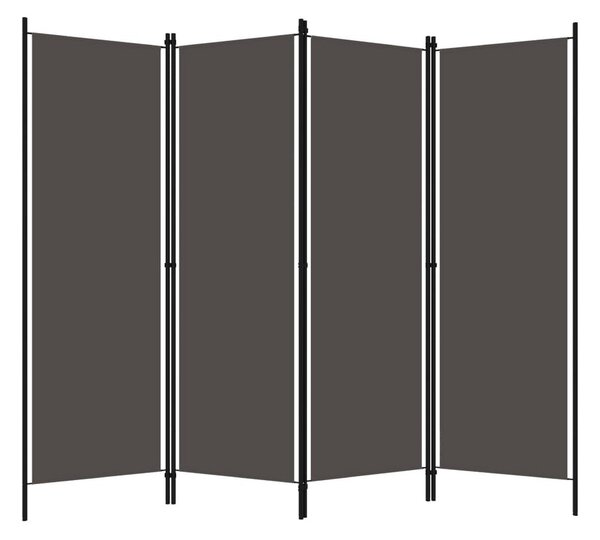 Rumsavdelare 4 paneler antracit 200x180 cm - Grå