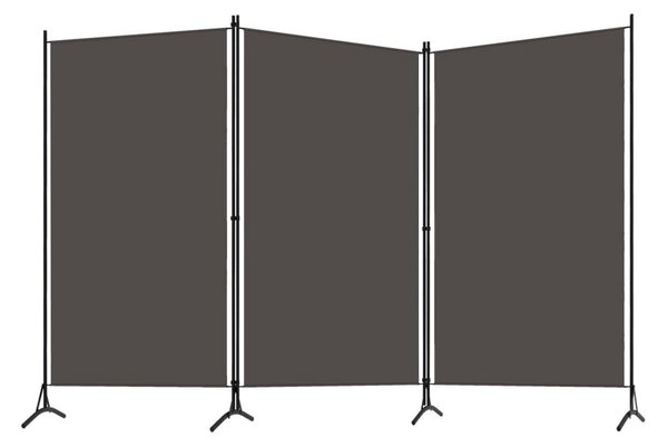 Rumsavdelare 3 paneler antracit 260x180 cm - Grå