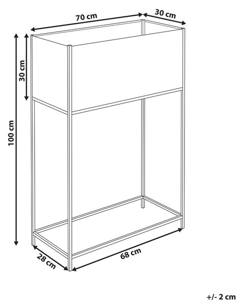 Blomlåda på Ben 70 x 30 x 100 cm Svart Metall Rektangulär Inomhus Utomhus Planteringslåda Modern Stil Beliani