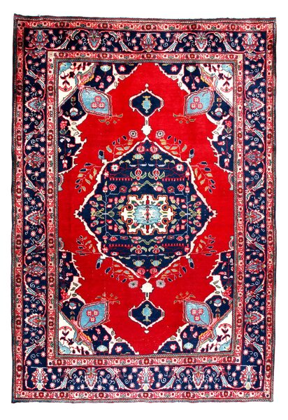 Handknuten Persisk Patchworkmatta 195x285 cm Kelim - Röd/Mörkblå