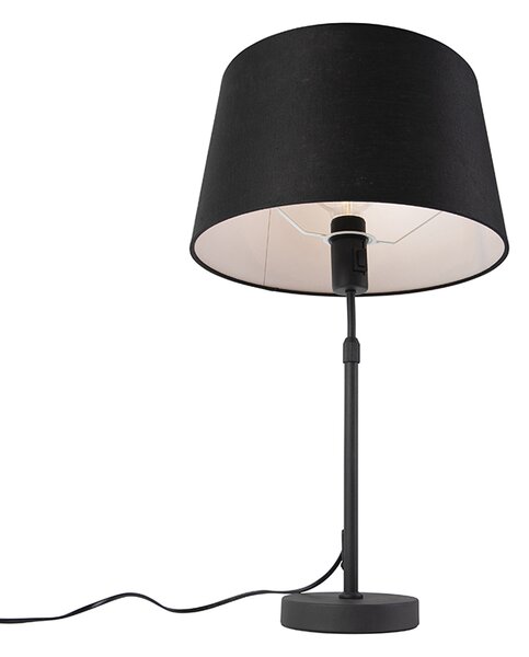 Bordslampa svart med linneskärm svart 35 cm justerbar - Parte