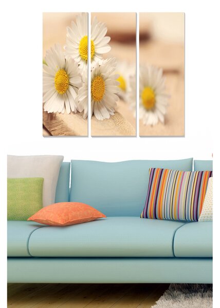 Canvastavla Floral 3-pack Flerfärgad - 20x50 cm