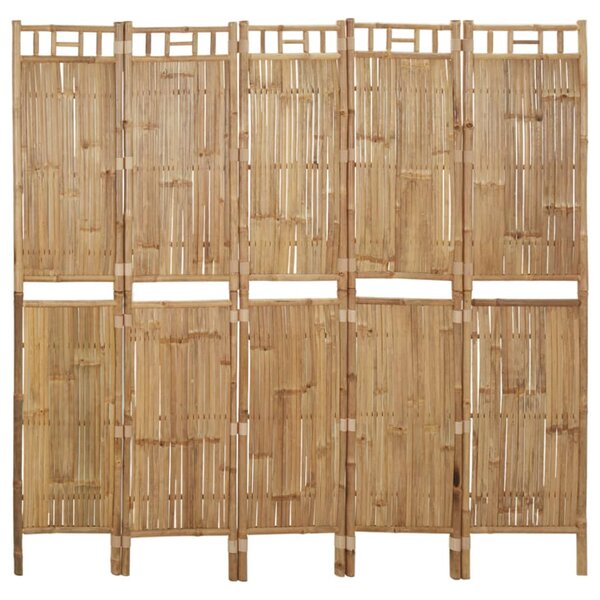 Rumsavdelare 5 paneler bambu 200x180 cm