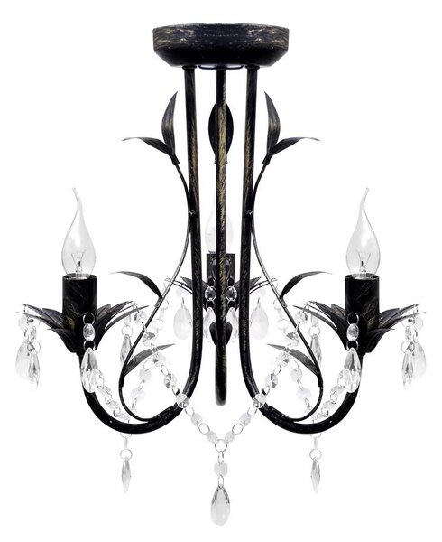 Takkrona i Art Nouveau-stil 3-armad svart - Svart