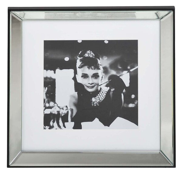 Tavla Belarbo Audrey Hepburn 52X52 - Spegelglas|silver<br>|Svart|Vit