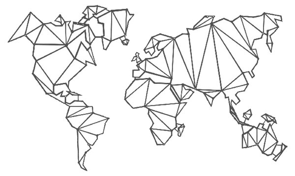 Väggdekor Världskarta Abstrakt Triangelserie