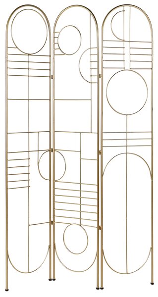 Rumsavdelare Guld Metall Järn Ram 3 Paneler Fällbara Dekorativa Skärm Avskärmare Beliani