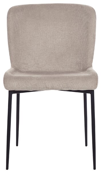 Uppsättning med 2 stolar Taupe Beige Polyester Stickad Textur Metallben Beliani