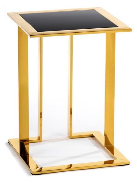 Side table SAWA 40x40 cm gyllene/svart