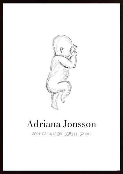 Födelsetavla (Egen Text) Poster