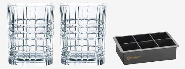 Nachtmann - Set med whisky och isbitar Square - Transparent - Drinkglas & shotglas - Från Homeroom