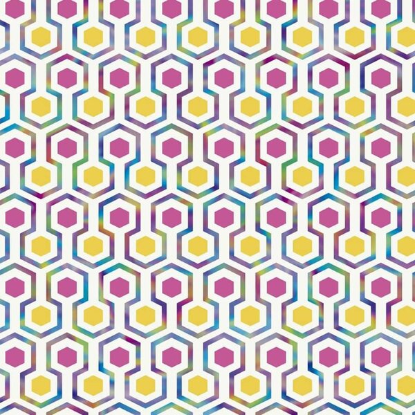 Noordwand Tapet Good Vibes Hexagon Pattern rosa och gul