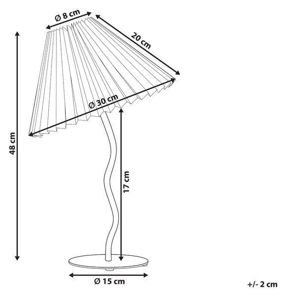 Bordslampa Rosa Metall Bas Syntetisk Pleated Skärm Modern Minimalistisk Design Vardagsrum Sovrum Beliani