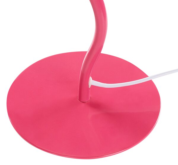 Bordslampa Rosa Metall Bas Syntetisk Pleated Skärm Modern Minimalistisk Design Vardagsrum Sovrum Beliani