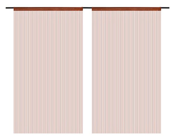 Trådgardiner 2 st 140x250 cm brun -