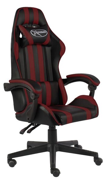 Gamingstol svart och vinröd konstläder - Röd
