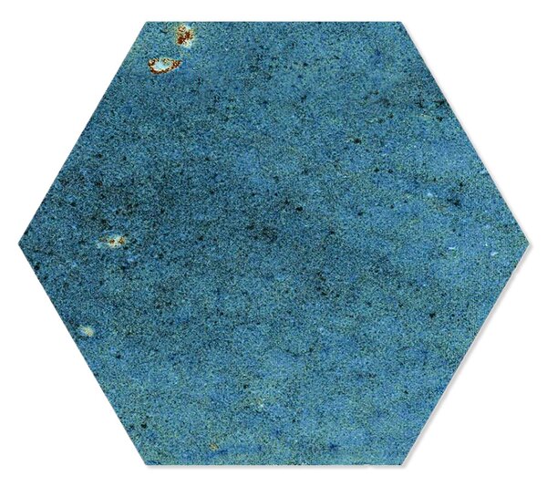 Hexagon Kakel Jord Blå Blank 10x12 cm