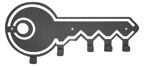 Klädhängare Key, svart, 50x0,15x30 cm