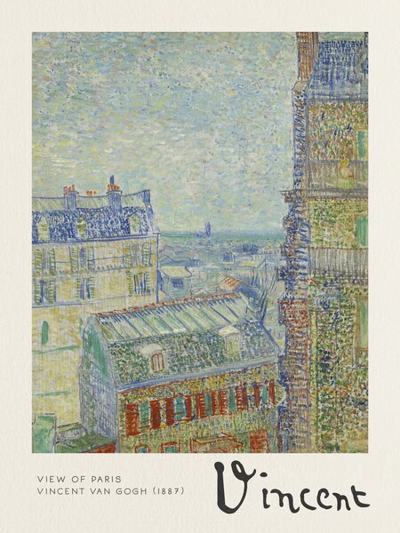 Konsttryck View of Paris - Vincent van Gogh, (30 x 40 cm)