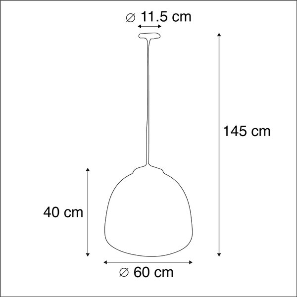 Industriell hängande lampa antikbrun 60 cm - Hoodi