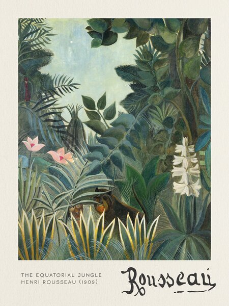 Konsttryck The Equatorial Jungle - Henri Rousseau, (30 x 40 cm)