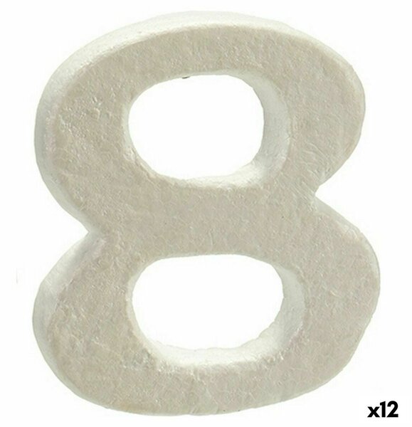 Dekoration polystyren Siffror 8 (2 x 15 x 10 cm) (12 antal)