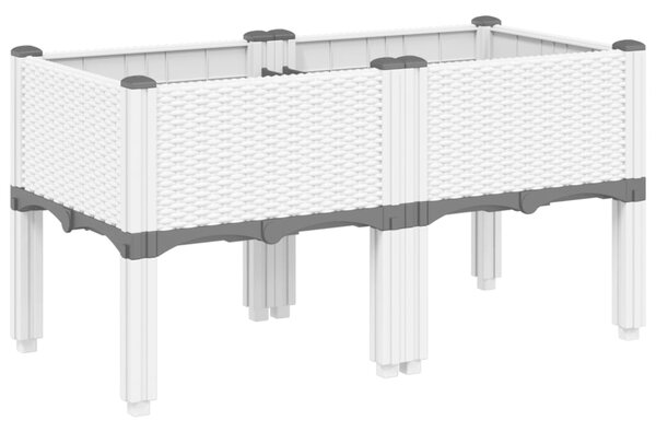 Odlingslåda med ben vit 80x40x42 cm PP