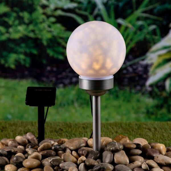HI Soldriven LED roterande trädgårdsklot 20 cm