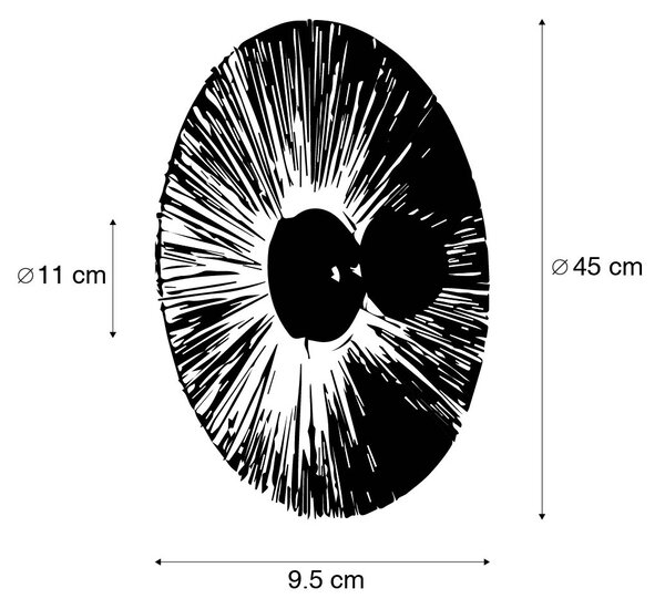 Lantlig vägglampa svart med rep 45 cm - Leia