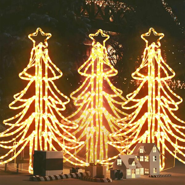 Hopfällbar julgran 3 st ljusslinga med LED varmvit 87x87x93 cm