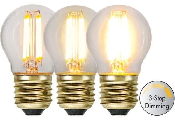 Star Trading Lampa LED E27 G45 3-Step Click Varmvit