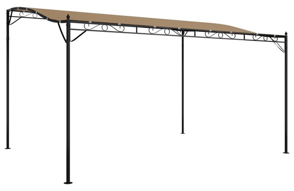 Paviljong taupe 4x3 m 180 g/m² tyg och stål