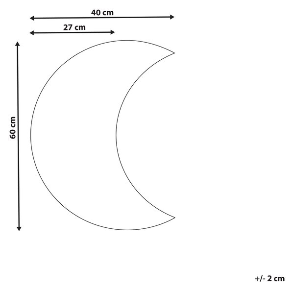 Väggspegel Silver Glas 40 x 60 cm Ramlös Halvmåne Hängande Dekoration Beliani