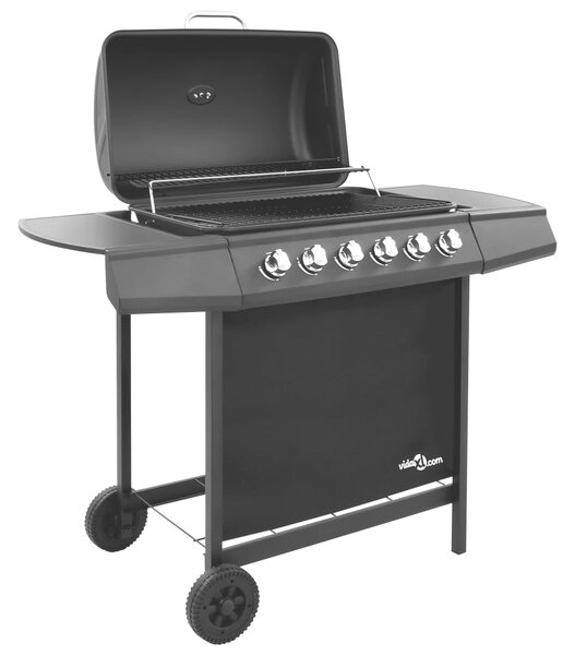 Gasolgrill med 6 brännare svart