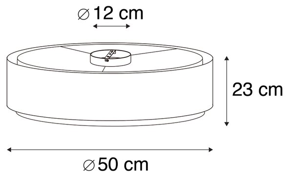 Modern taklampa brun med vit 50 cm 3-ljus - Drum Duo