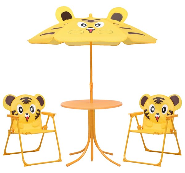 Caféset för barn med parasoll 3 delar gul