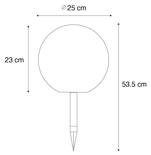 Utomhuslampa vit 25 cm inkl LED IP44 solcell RGBW - Ludger