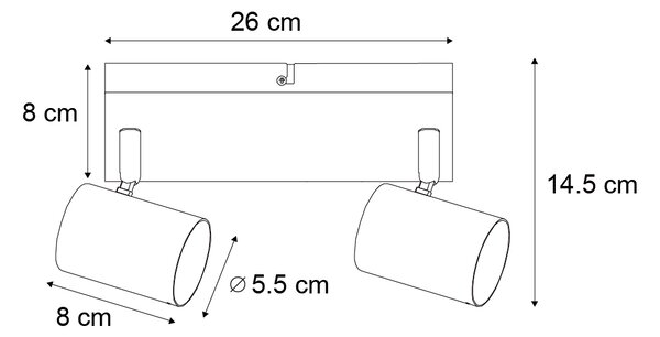 Modern taklampa vit 2-ljus justerbar rektangulär - Jeana