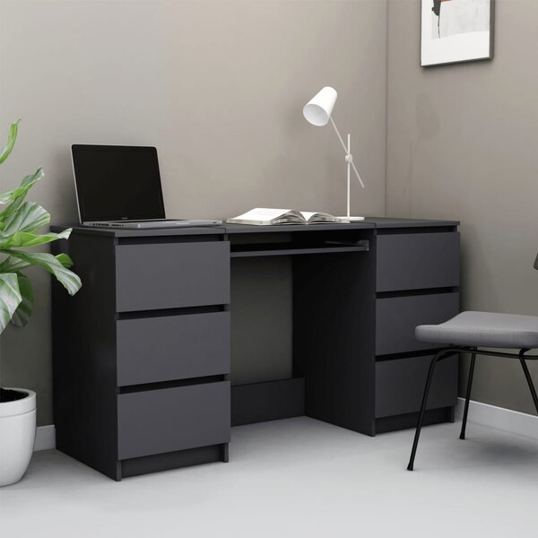 Skrivbord grå 140x50x77 cm konstruerat trä
