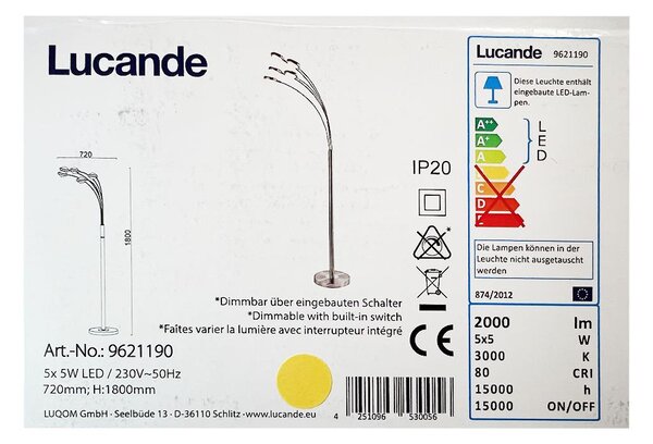 Lucande - LED Dimbar golvlampa CATRIONA 5xLED/5W/230V