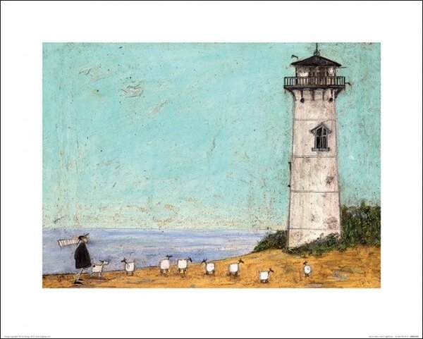 Konsttryck Sam Toft - Seven Sisters And A Lighthouse, (50 x 40 cm)