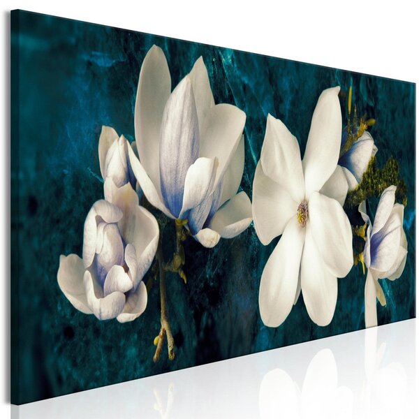 Canvas Tavla - Avant-Garde Magnolia Narrow Turquoise - 90x30