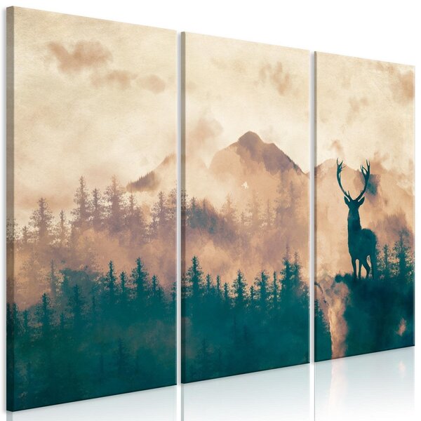 Canvas Tavla - Proud Deer (3 delar) - 90x60