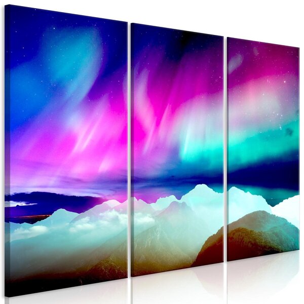 Canvas Tavla - Wonderful Aurora (3 delar) - 90x60