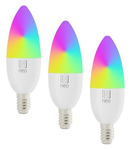 Immax NEO 07716CDO -KIT 3xLED RGB Ljusreglerad glödlampa E14/6W/230V Wi-Fi Tuya+RC
