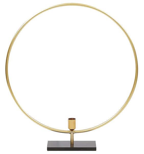 Ljusstake Guld Metall 45 cm Ljushållare Dekoration Cirkelformad Glam Beliani